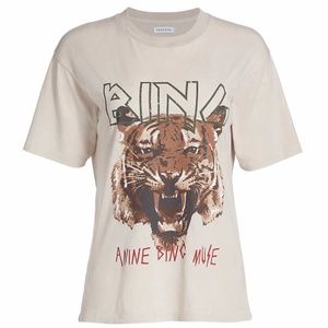 Anine Bing Tiger Tee in Sand, size Small